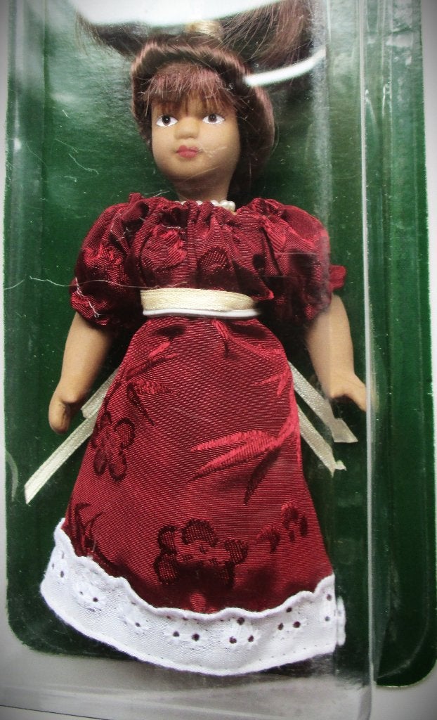 Pop~Porselein~Donker Poppenhuispopje~Nieuw in box~15 cm, Ophalen of Verzenden, Nieuw, Popje