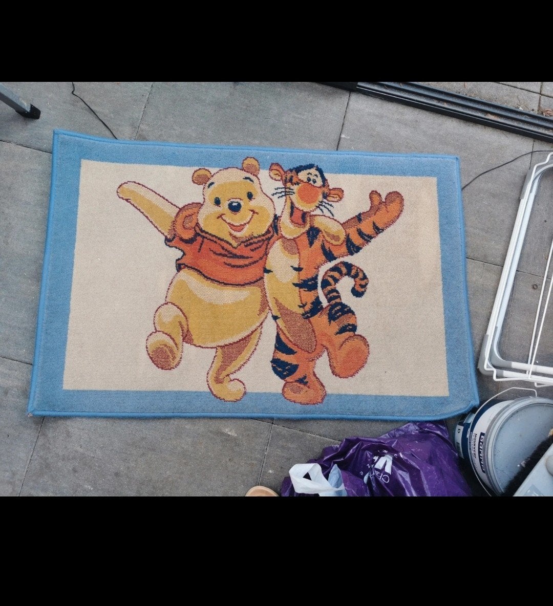 Winnie de Poeh en Teigetje vloerkleedje, Gebruikt, 50 tot 100 cm, Rechthoekig, Blauw