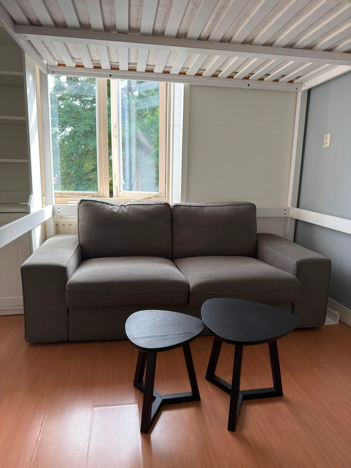 IKEA Hoogslaper, Kledingkast, Boekenkast, Bank, Bijzettafels, Ophalen, Hoogslaper, Tweepersoons, 140 cm