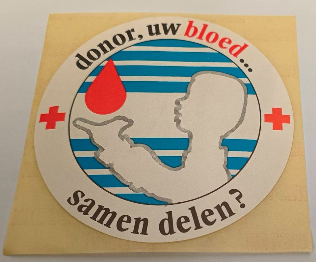 Sticker donor, uw bloed samen delen?, Ophalen of Verzenden, Zo goed als nieuw, Bedrijf of Vereniging