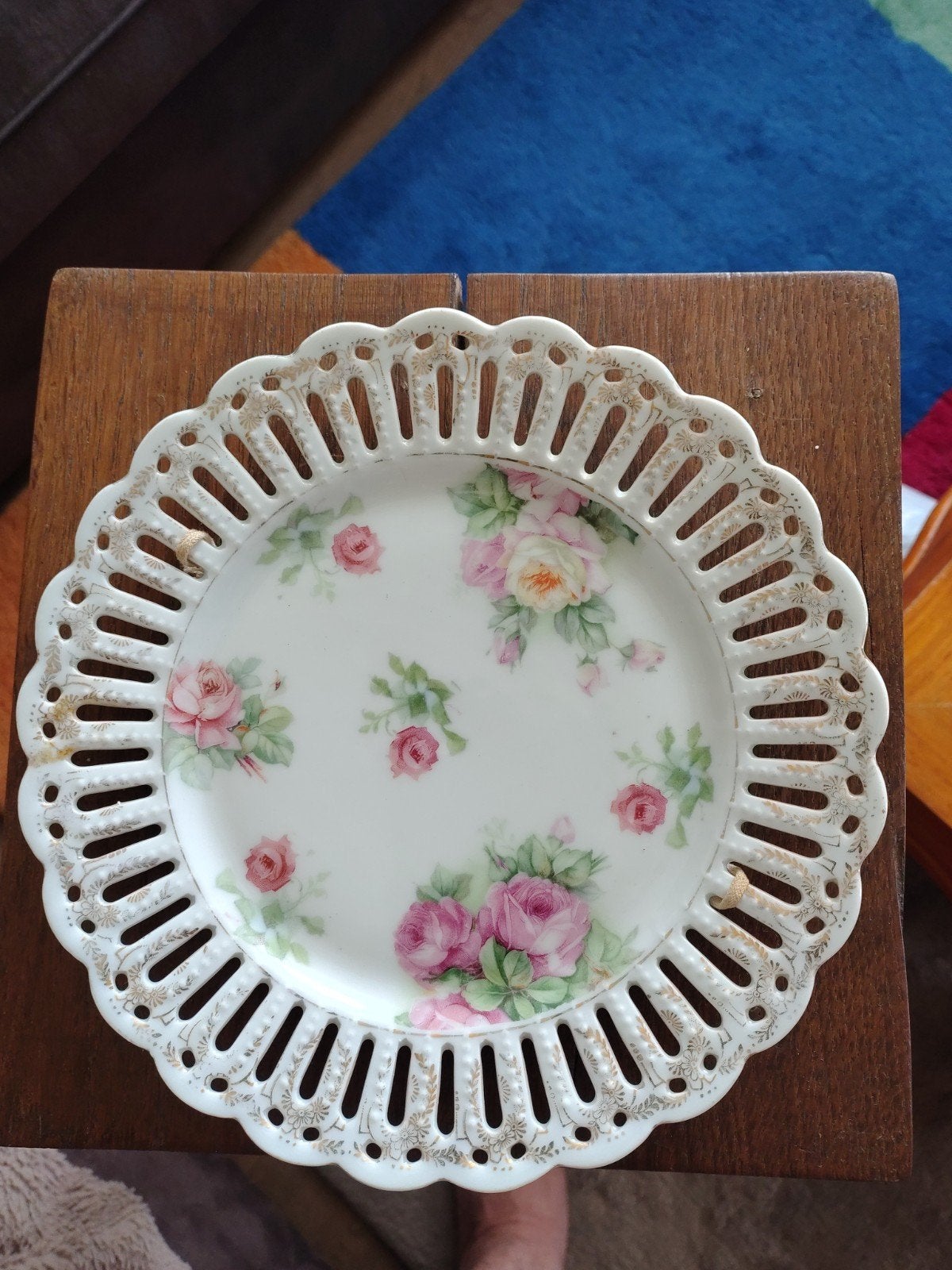 Sierbord met Rozen en Schildkröt Merkteken (1900-1920), Ophalen of Verzenden
