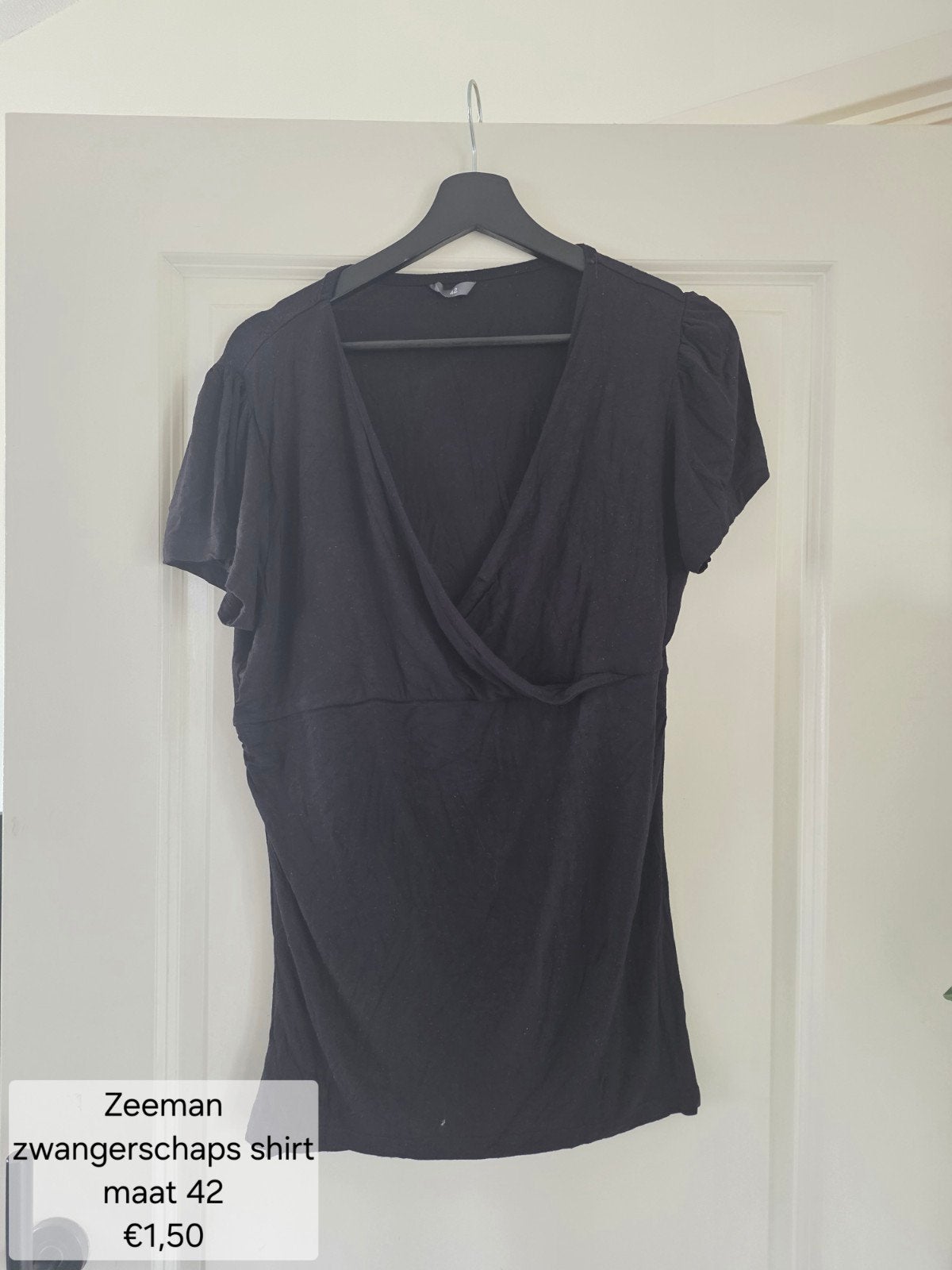 Zwangerschaps shirt, Kleding | Dames, Zeeman, Zwart, Maat 42/44 (L), Ophalen of Verzenden