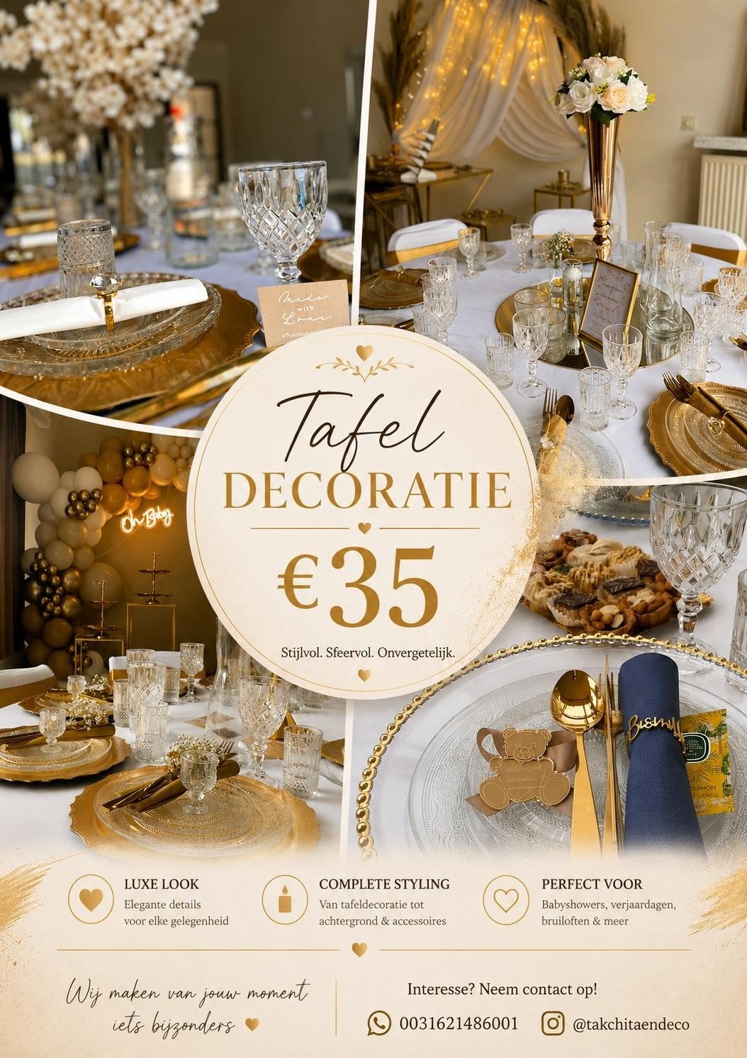 Luxe Tafeldecoratie – Diverse Stijlen Beschikbaar, Ophalen of Verzenden