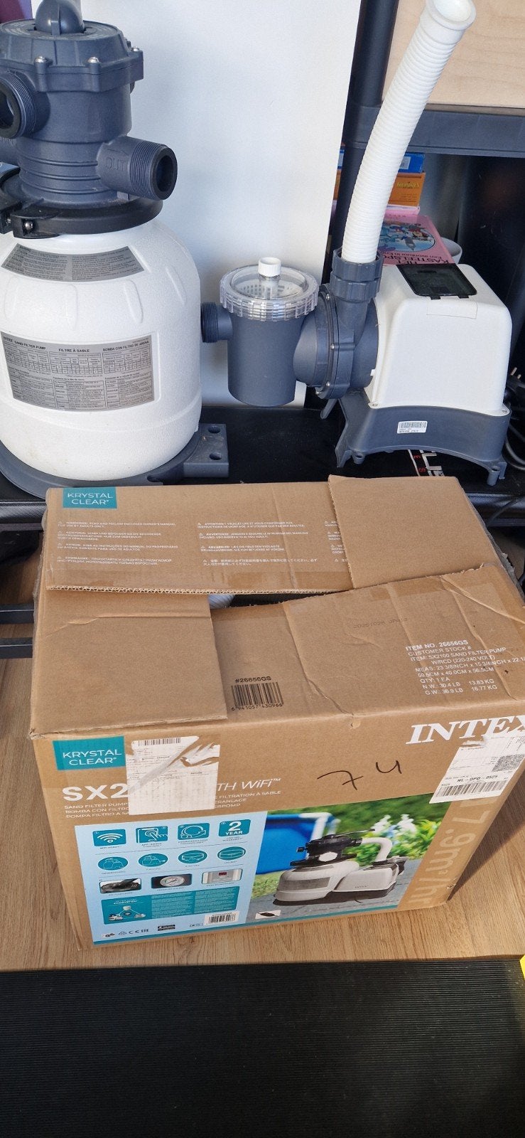 Intex zwembadpomp SX2100 WiFi met slangen en wattenbollen, Tuin en Terras, Ophalen, Zo goed als nieuw