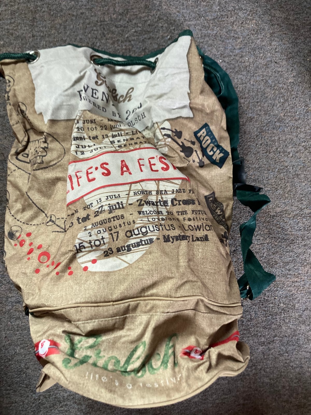 Rugzak groot (festival tas) Grolsch, Ophalen of Verzenden, Zo goed als nieuw, Overige merken