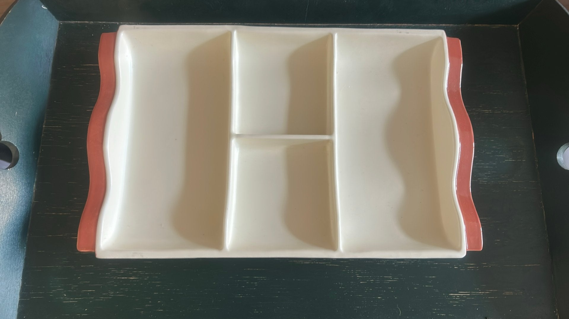 Poole Pottery Twintone England snack/tapas schaal, Ophalen of Verzenden, Zo goed als nieuw, Overige materialen, Bord of Schaal