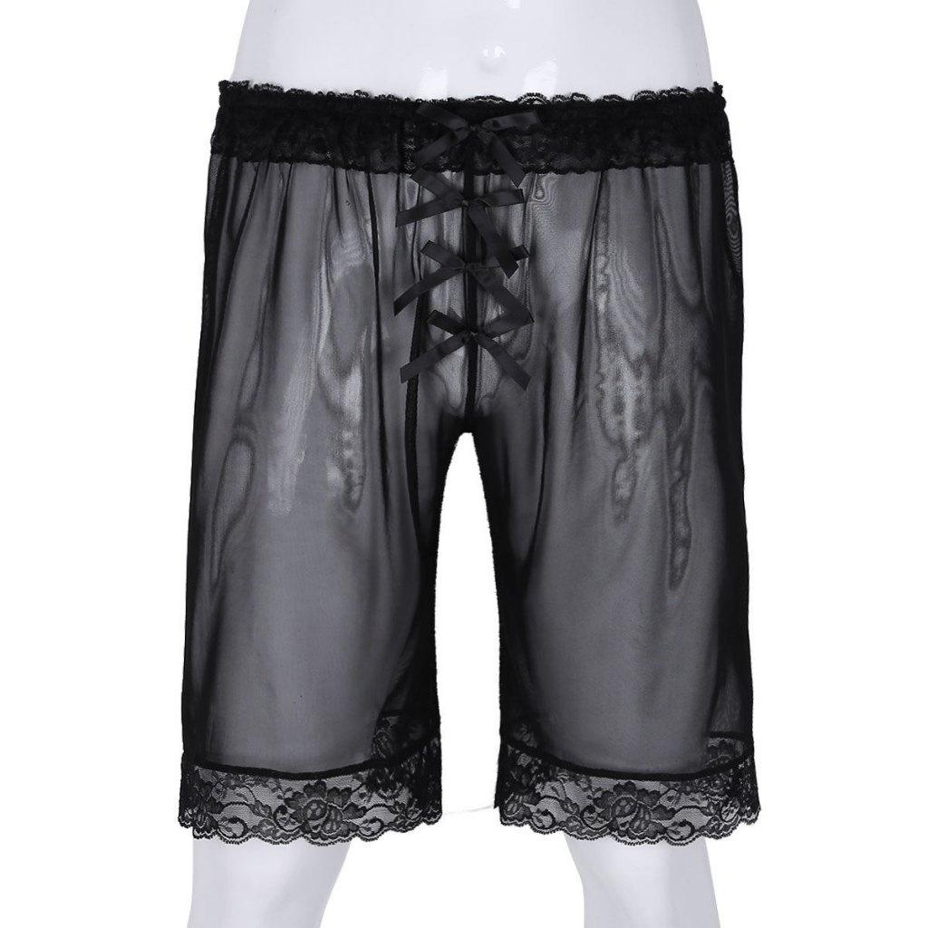 Zwarte kanten sissy boxer / heren sexy gay boxershort, Verzenden, Zwart, Boxer