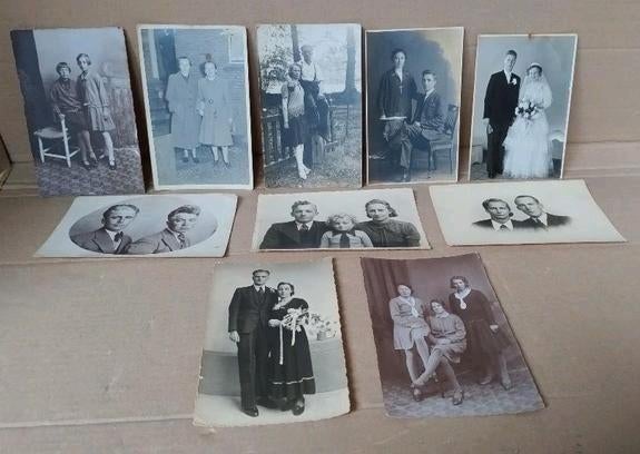 10 Oude vooroorlogse fotokaarten portretfoto's, Gebruikt, Foto, Ophalen of Verzenden, Voor 1940