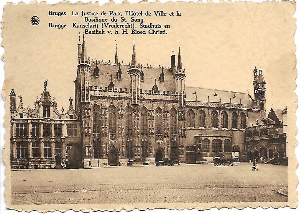 Brugge- -Kanselarij, Stadhuis, Basiliek., Ophalen of Verzenden, 1920 tot 1940, Ongelopen, België en Luxemburg