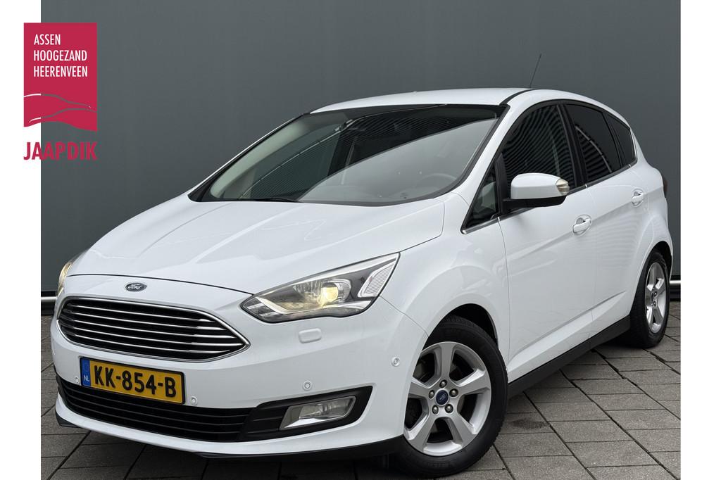 Ford C-MAX BWJ 2016 | 1.5T 150PK Titanium AUTOMAAT | TREKHAA, 15 km/l, 4 cilinders, 150 pk, Leder en Stof