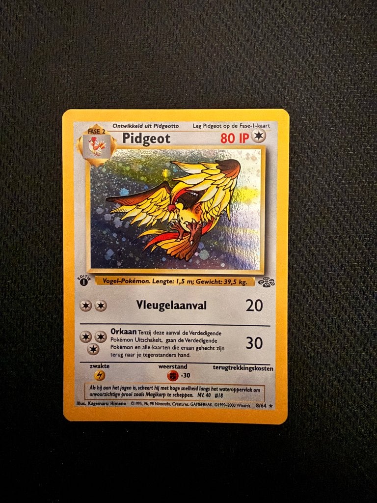 Pidgeot Holo Jungle 1st Edition NL - Pokemon kaart - Exc., Hobby en Vrije tijd, Verzamelkaartspellen | Pokémon, Ophalen of Verzenden