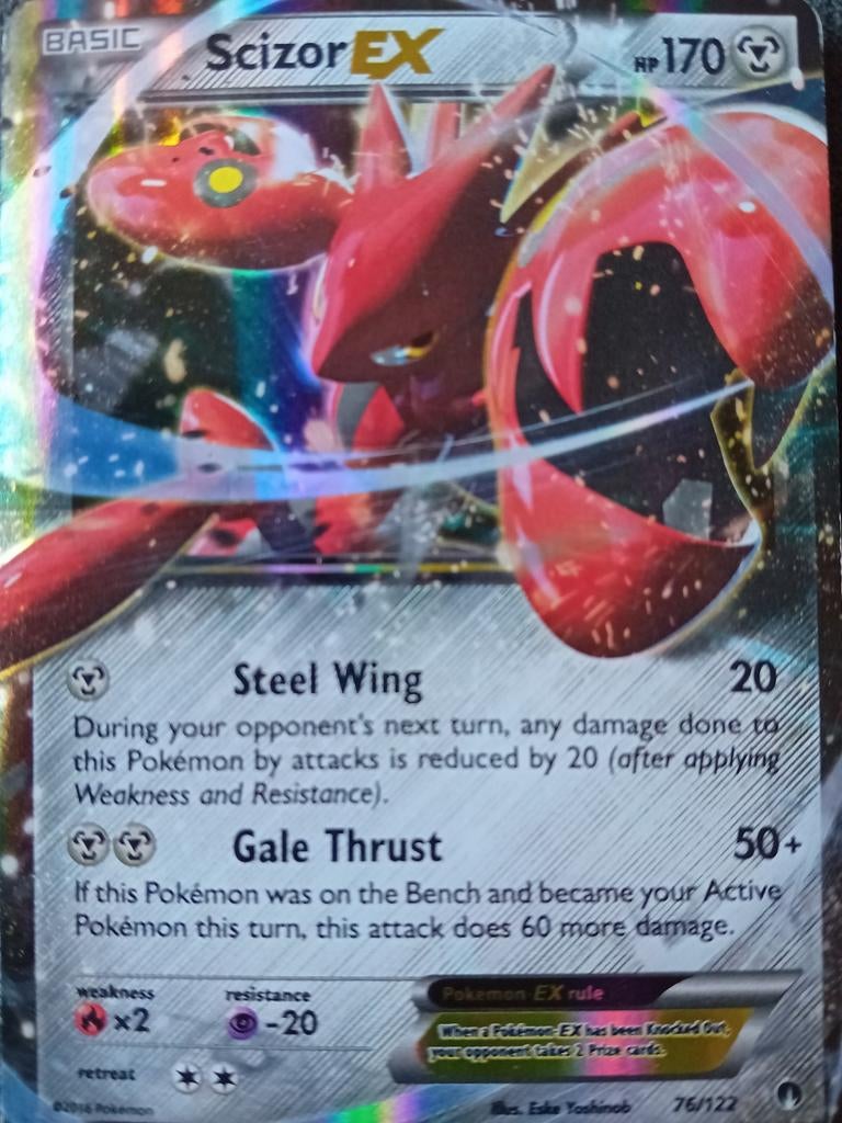 Scizor EX Pokémon kaart - Gebruikt, prima conditie, Ophalen, Gebruikt, Losse kaart, Foil