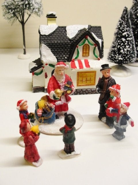 Kerstdorp met kerstman, Ophalen of Verzenden, Gebruikt