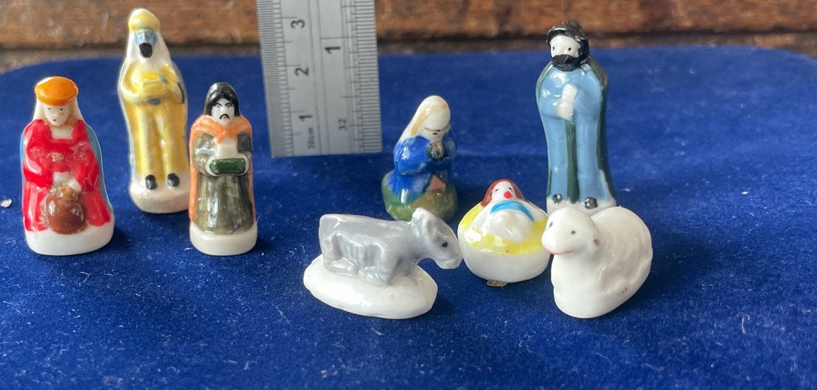 mini Kerstgroep Kerststal Beeldjes Set - Porselein, Ophalen of Verzenden, Gebruikt