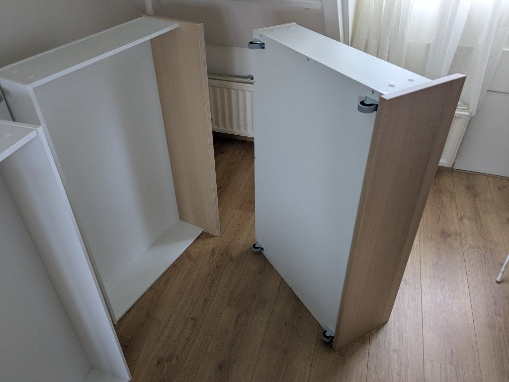 4x Bedlades Malm wit gelazuurd eikenfineer, Ophalen, Gebruikt, 70 cm of minder, Wit