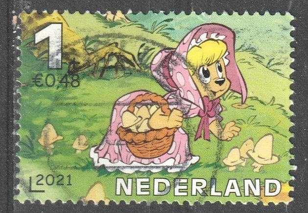 fam D --nvph 3975 d  kinderzegel 2021, Postzegels en Munten, Ophalen of Verzenden, Na 1940, Gestempeld