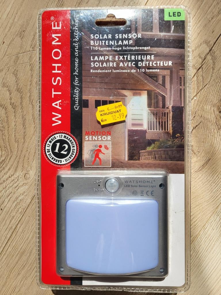 NIEUW Led buitenlamp met bewegingssensor op zonne-energie, Ophalen, Zonne-energie, Kunststof, Minder dan 50 watt