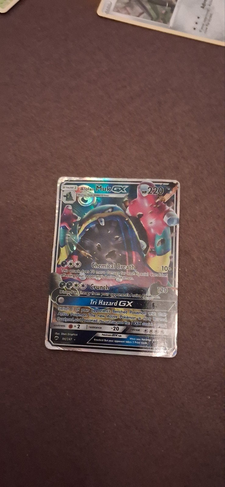 Alolan Muk GX Pokémon Kaart - HP 220, Ophalen of Verzenden, Gebruikt, Losse kaart