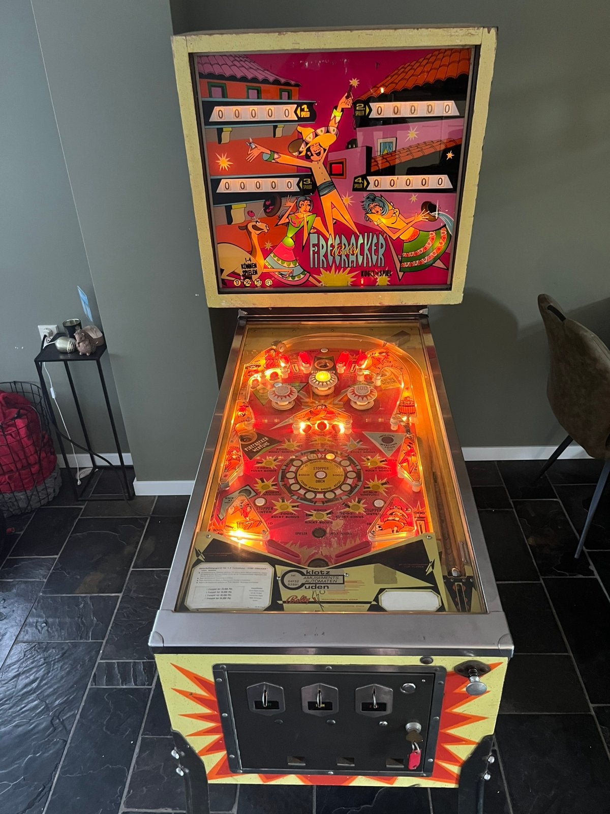 Flipperkast Bally firecracker 1971, Verzamelen, Automaten | Flipperkasten, Ophalen, Gebruikt, Mechanisch, Bally
