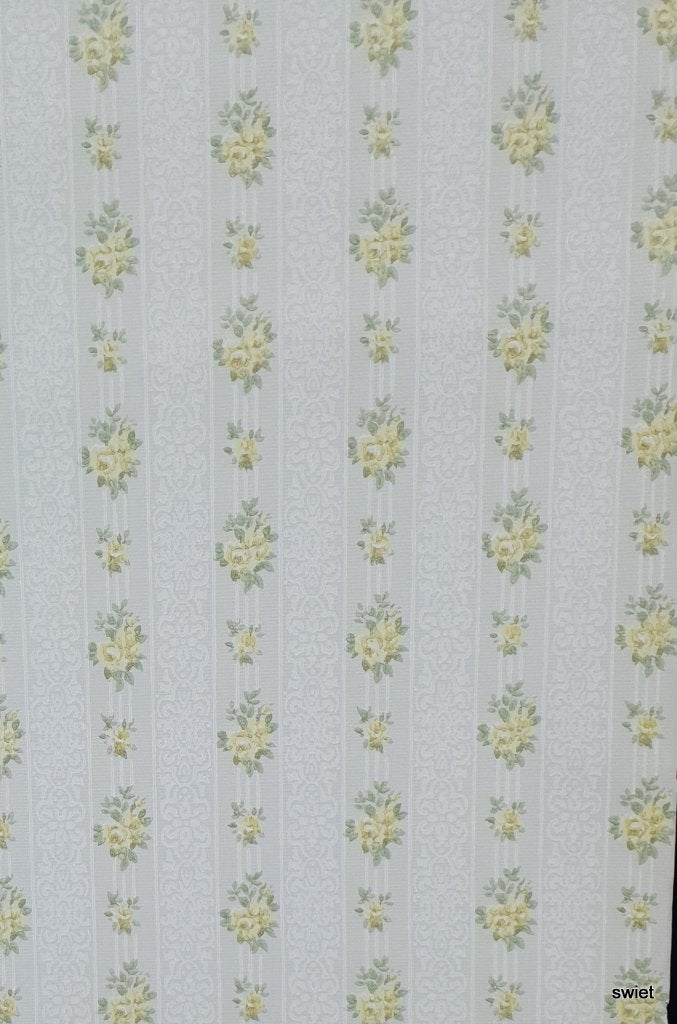 7902 vintage 50s roosjes behang zachte jaren vijftig  swiet, Ophalen of Verzenden, Groen