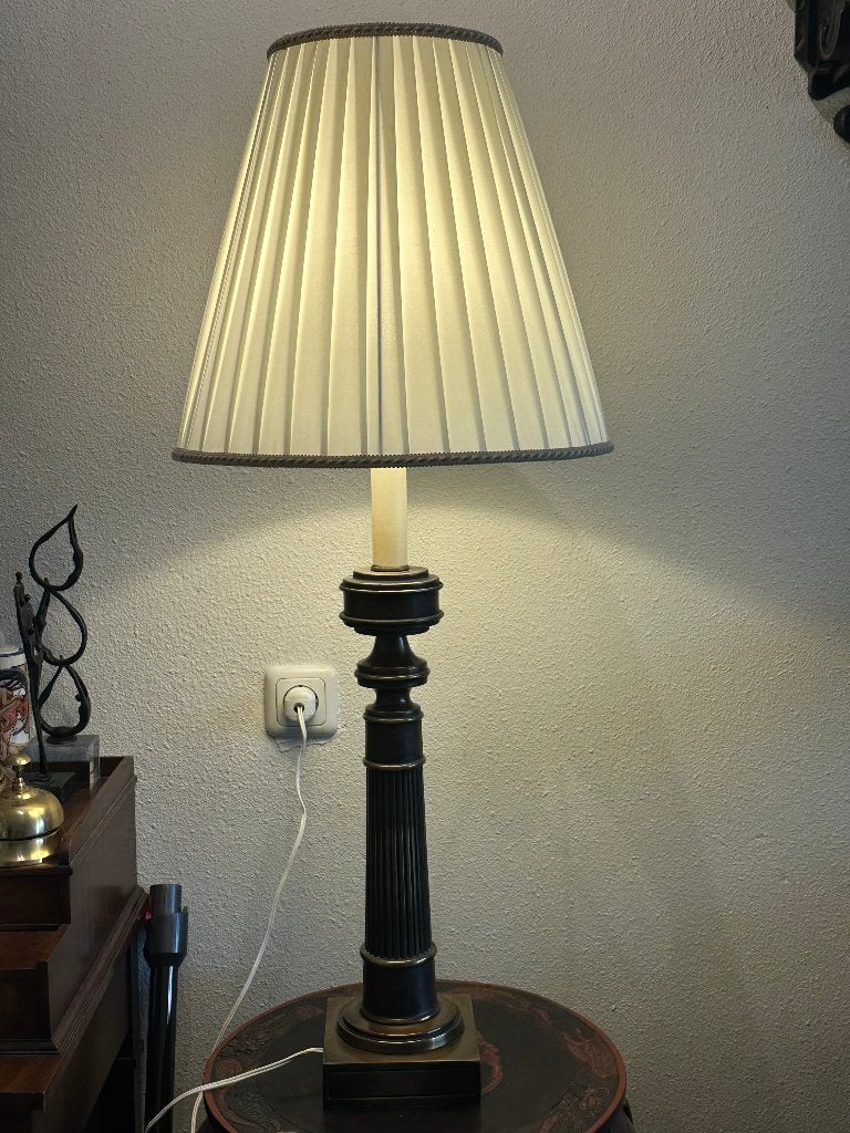 Chique Empire Stijl XXL Bronzen Tafellamp H91 cm / 4,4 kg, Ophalen, Met kap