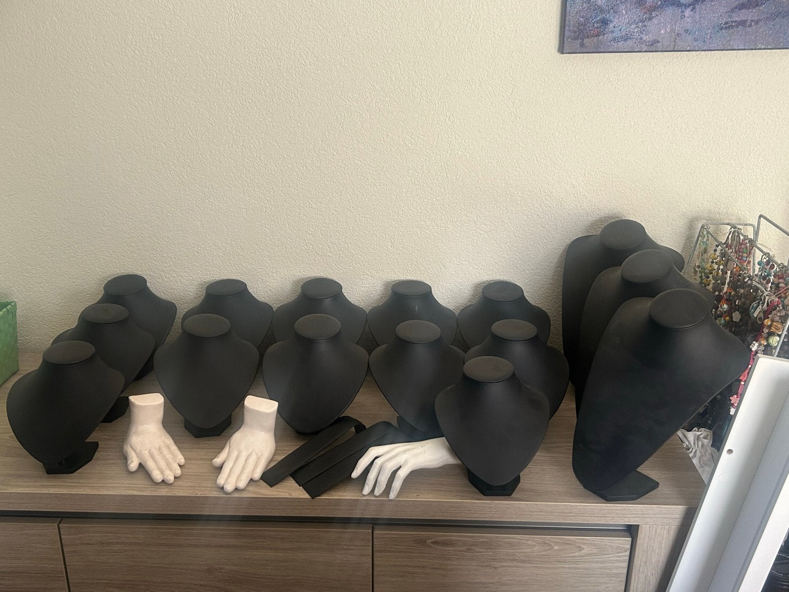 Sieraden display set: bustes, armbandhouders en handen, Ophalen of Verzenden, Gebruikt