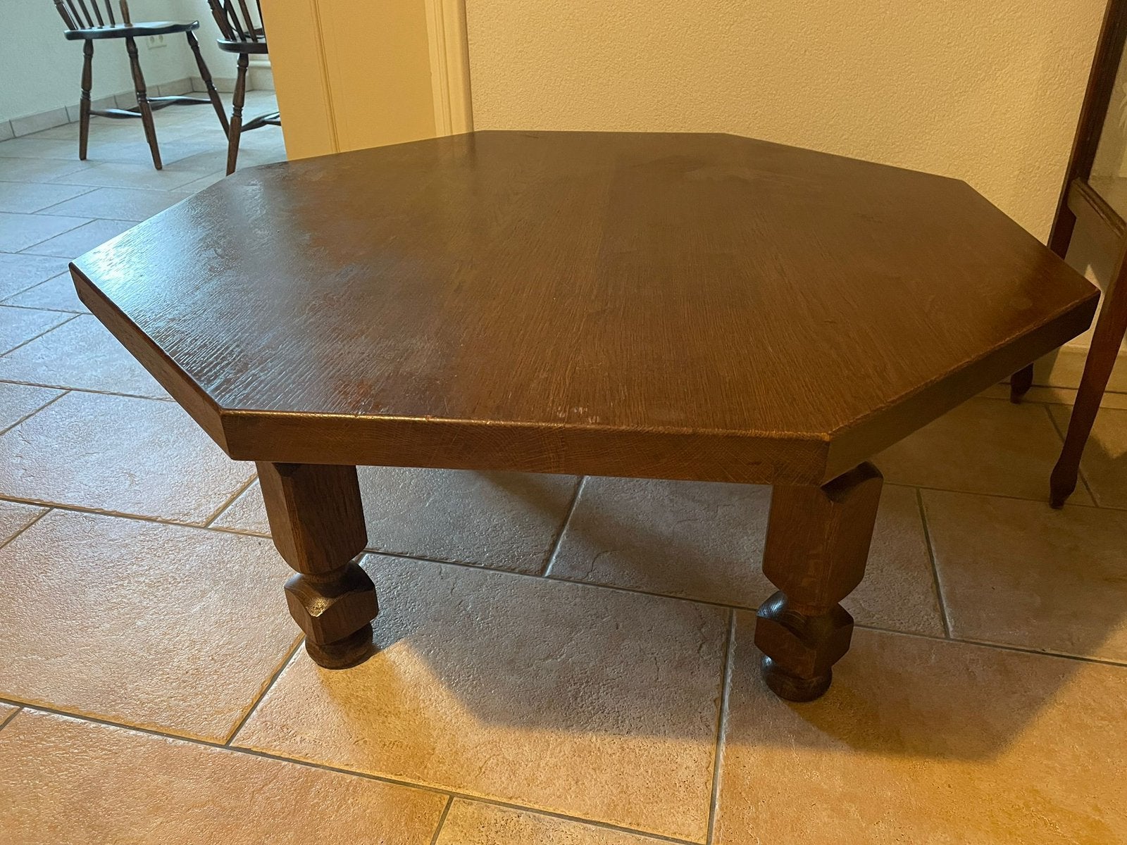 Salontafel eiken 8 hoekig., Ophalen, 50 tot 100 cm, Eikenhout, 50 tot 100 cm
