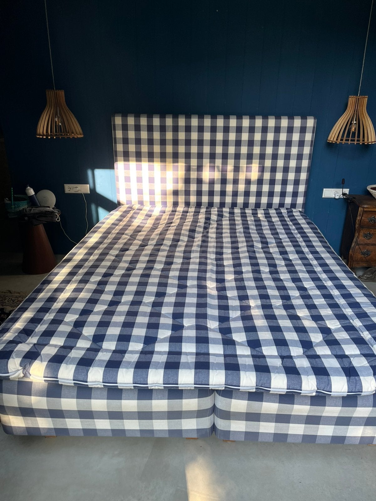 Hästens boxspring bed “Naturally”, Huis en Inrichting, Slaapkamer | Boxsprings, Ophalen, Gebruikt, Blauw, Tweepersoons