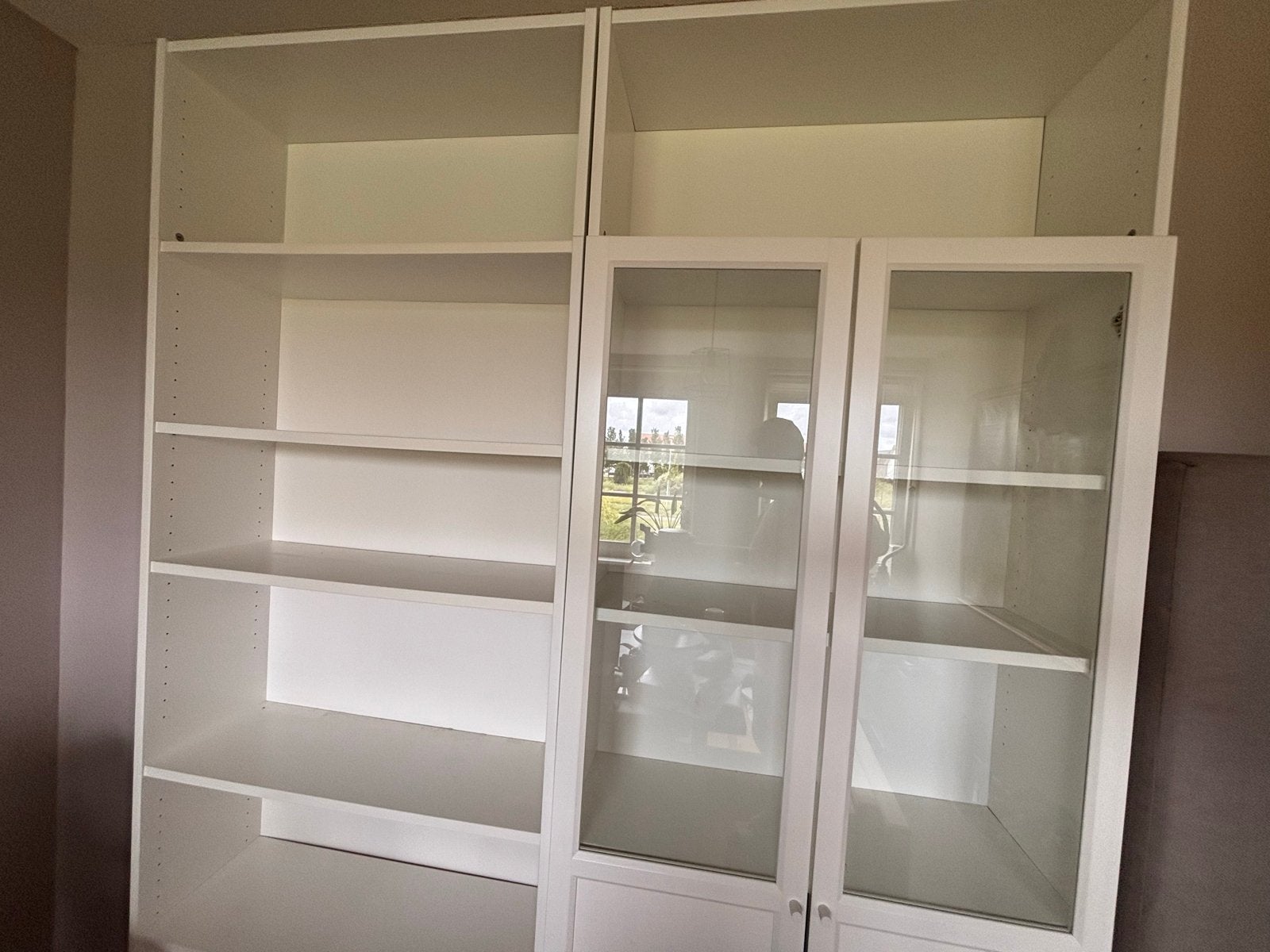 IKEA Billy Boekenkast met glazen deuren, Huis en Inrichting, Kasten | Boekenkasten, Ophalen, 100 tot 150 cm, 200 cm of meer, Zo goed als nieuw