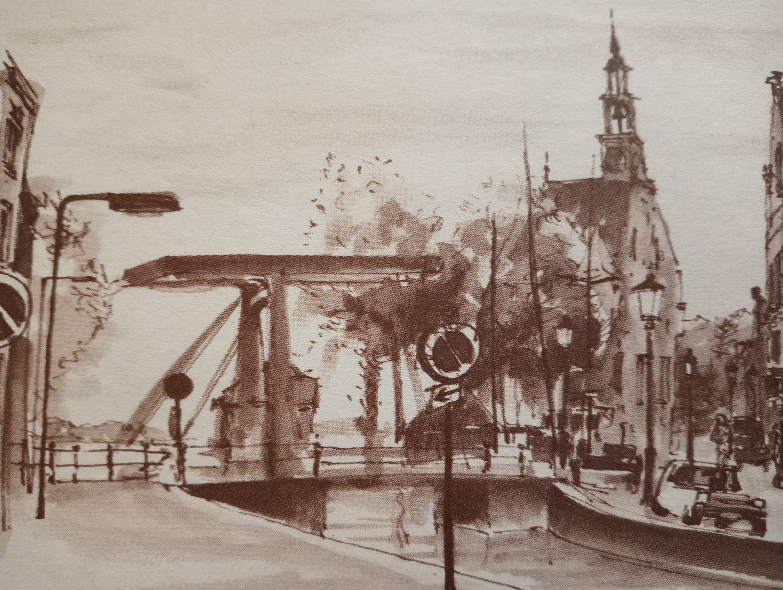 Hoorn offset prent, Ophalen of Verzenden, Voor 1940, Gebruikt, Overige onderwerpen