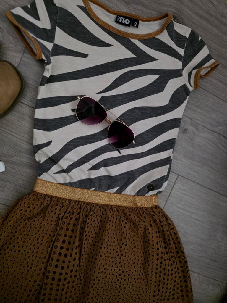 Like Flo Zomer Jurk Glitter band Strechie 128, Zo goed als nieuw, Jurk of Rok, Like flo, Verzenden