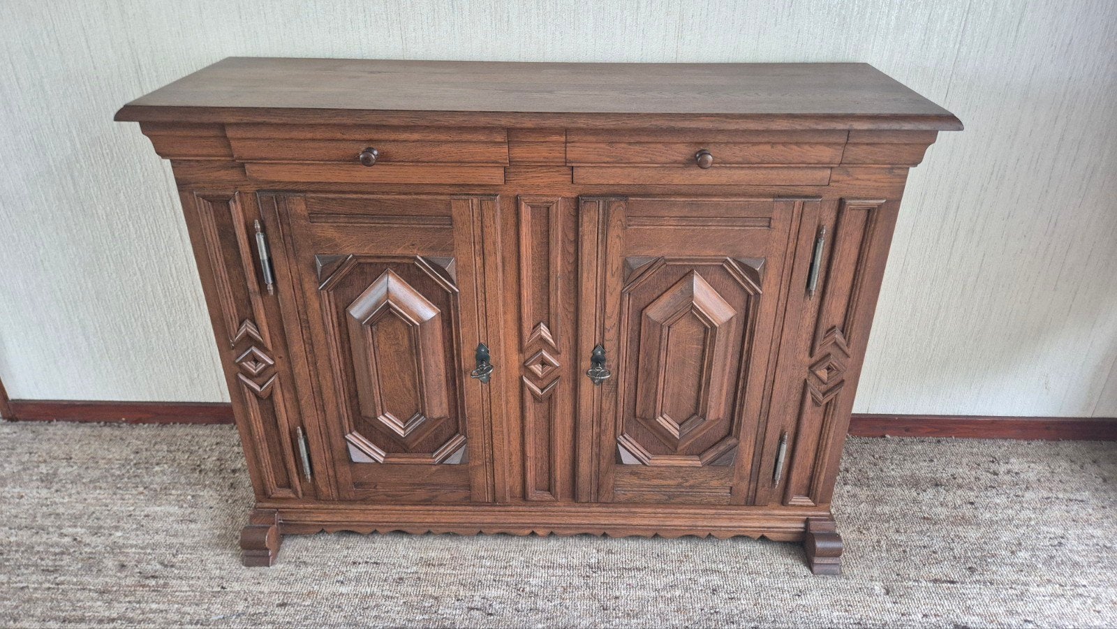 Antiek dressoir/sideboard van eikenhout - 126x90x40 cm, Antiek en Kunst, Ophalen
