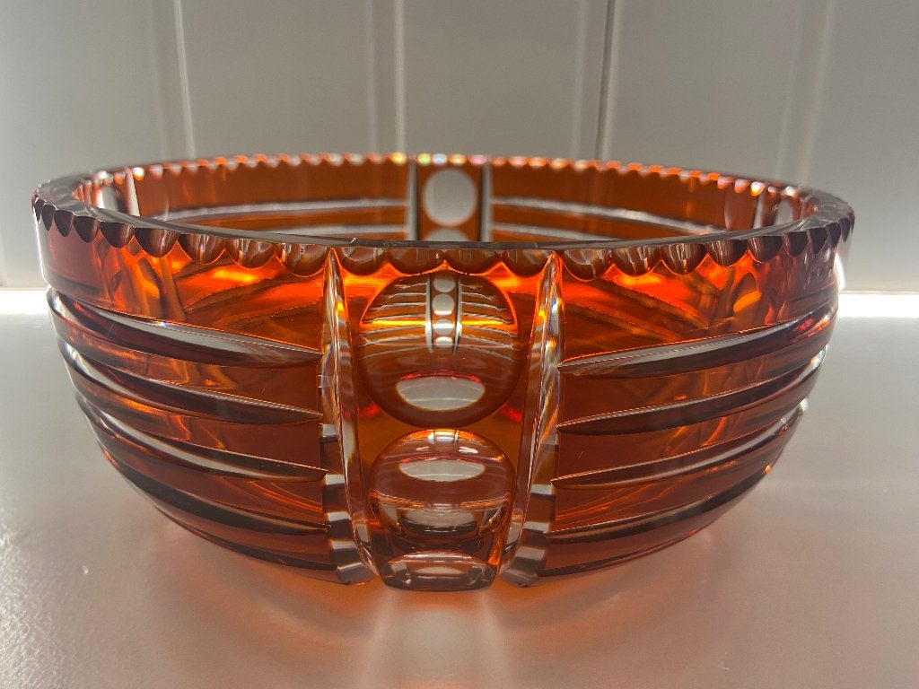 Art-déco coupe in Aurore kleur (1938) Val Saint Lambert !, Ophalen of Verzenden