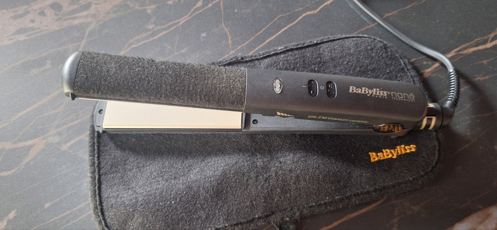 BaByliss Nano Pro 230 Titanium Ceramic Stijltang, Ophalen of Verzenden, Gebruikt, Haarverzorging