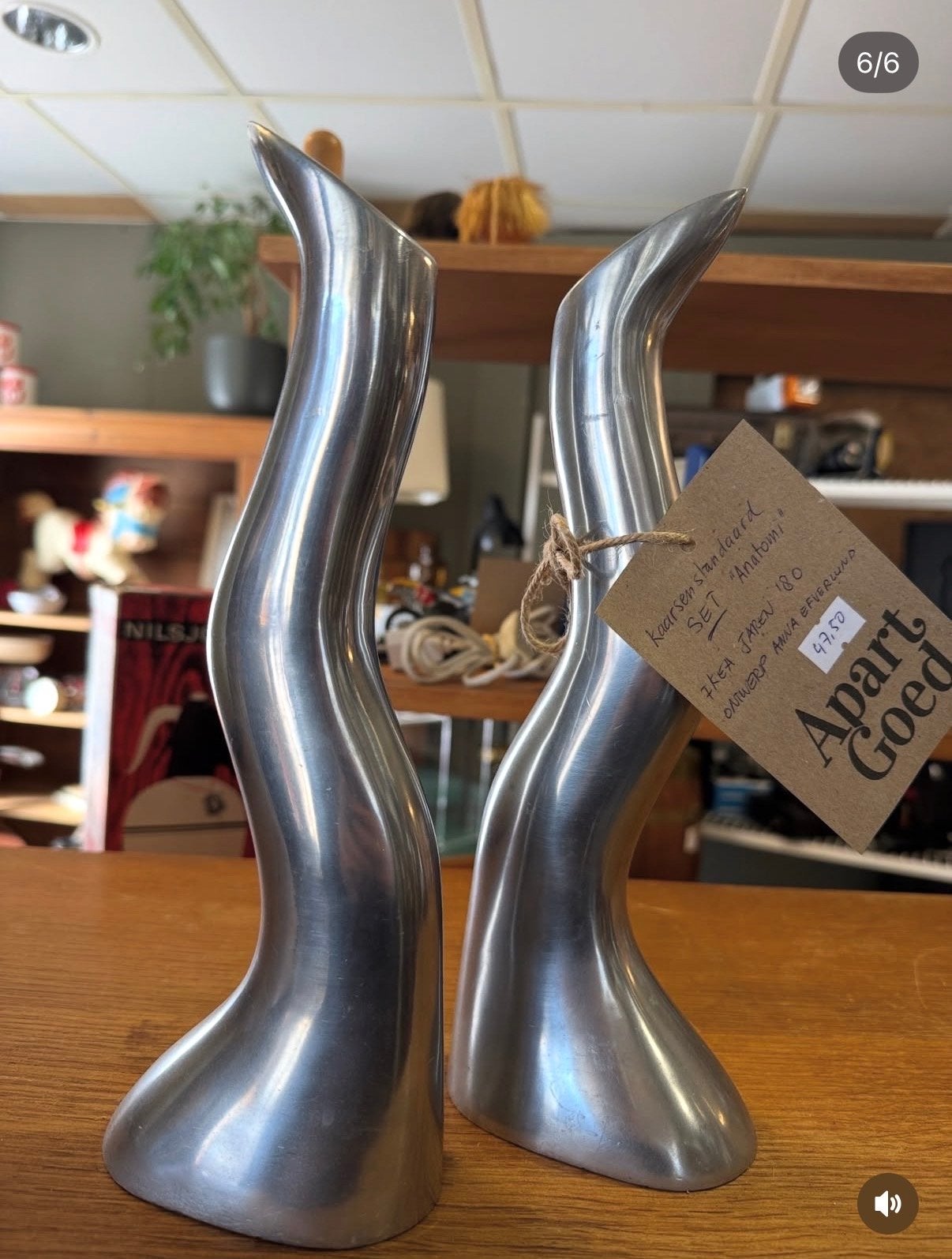IKEA 'Anatomi' Kaarsenstandaard Set - Anna Efverlund Jaren ', Gebruikt, IKEA, Ophalen of Verzenden, Metaal
