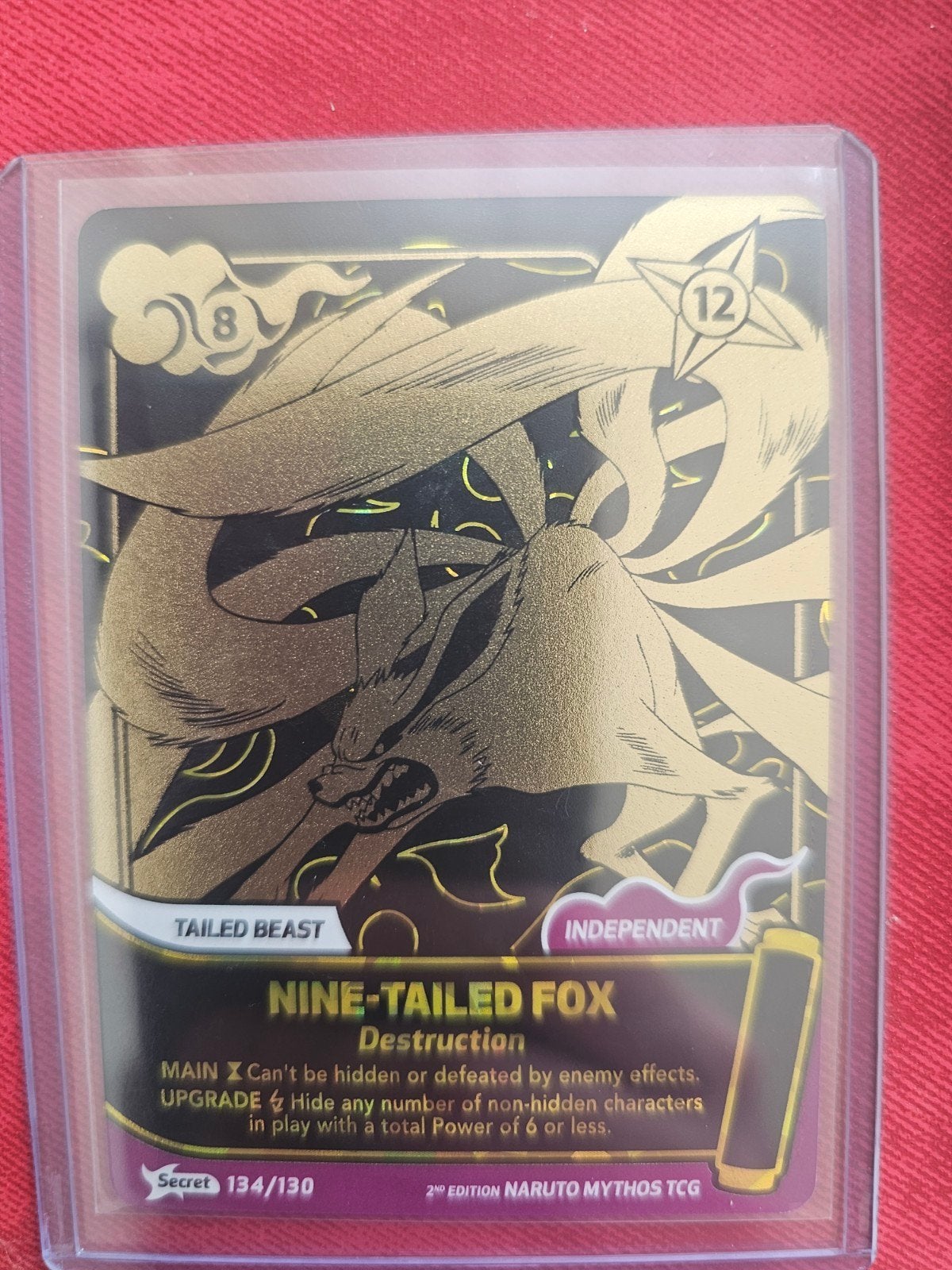 naruto mythos 2nd set kurama secret rare, Ophalen, Nieuw, Losse kaart