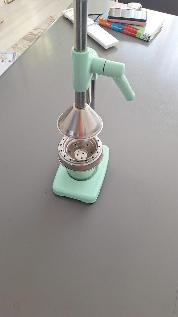 Handmatige Citruspers - Mintgroen en RVS, Ophalen, Zo goed als nieuw, Metaal, Overige merken