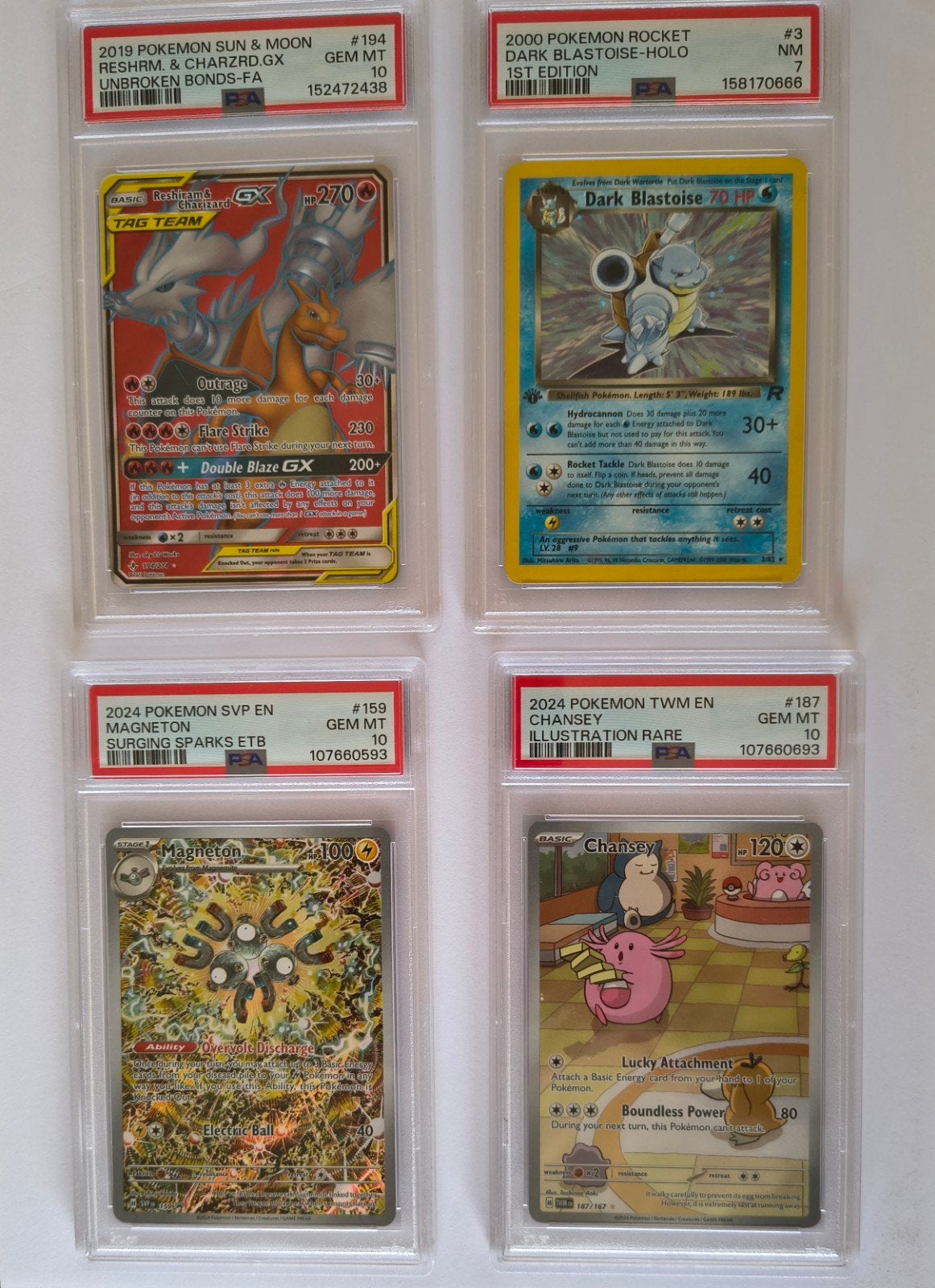 4 hele mooie psa slabs oa 3x psa 10 Trades bespreekbaar, Ophalen, Nieuw