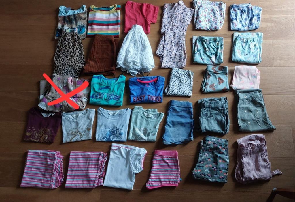 Kledingpakket zomer 122/128 meisje, Kinderen en Baby's, Kinderkleding | Maat 122, Gebruikt, Meisje, Ophalen of Verzenden, Setje