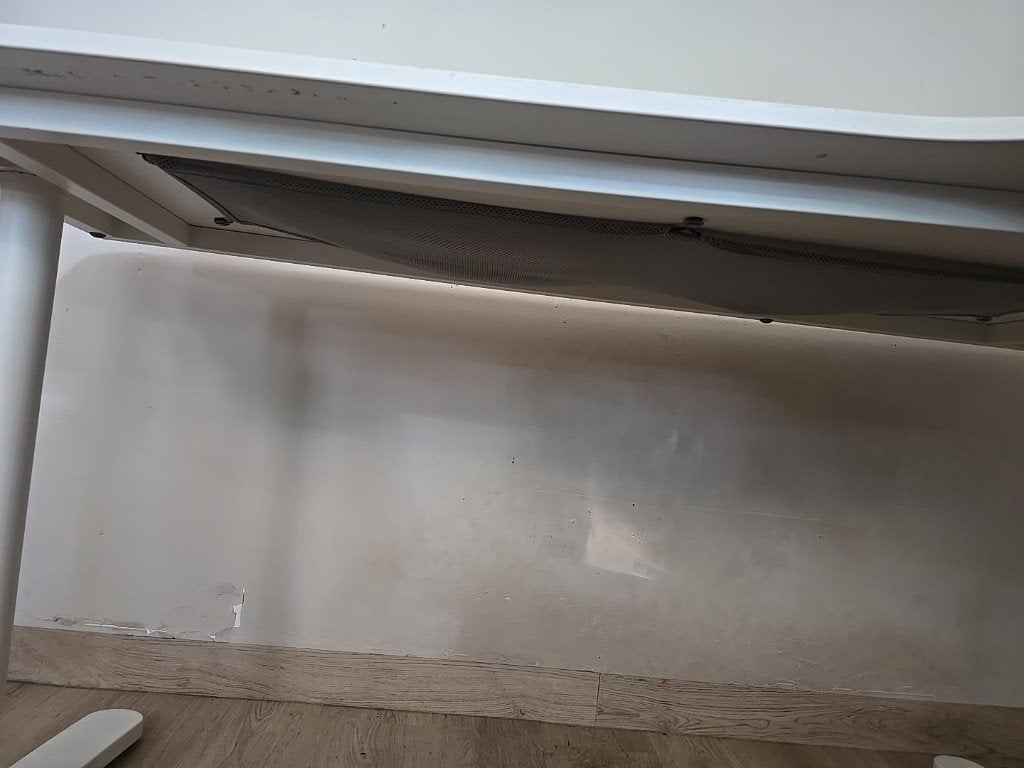 bureau wit, Ophalen, Gebruikt, Hout, Kabelgoot