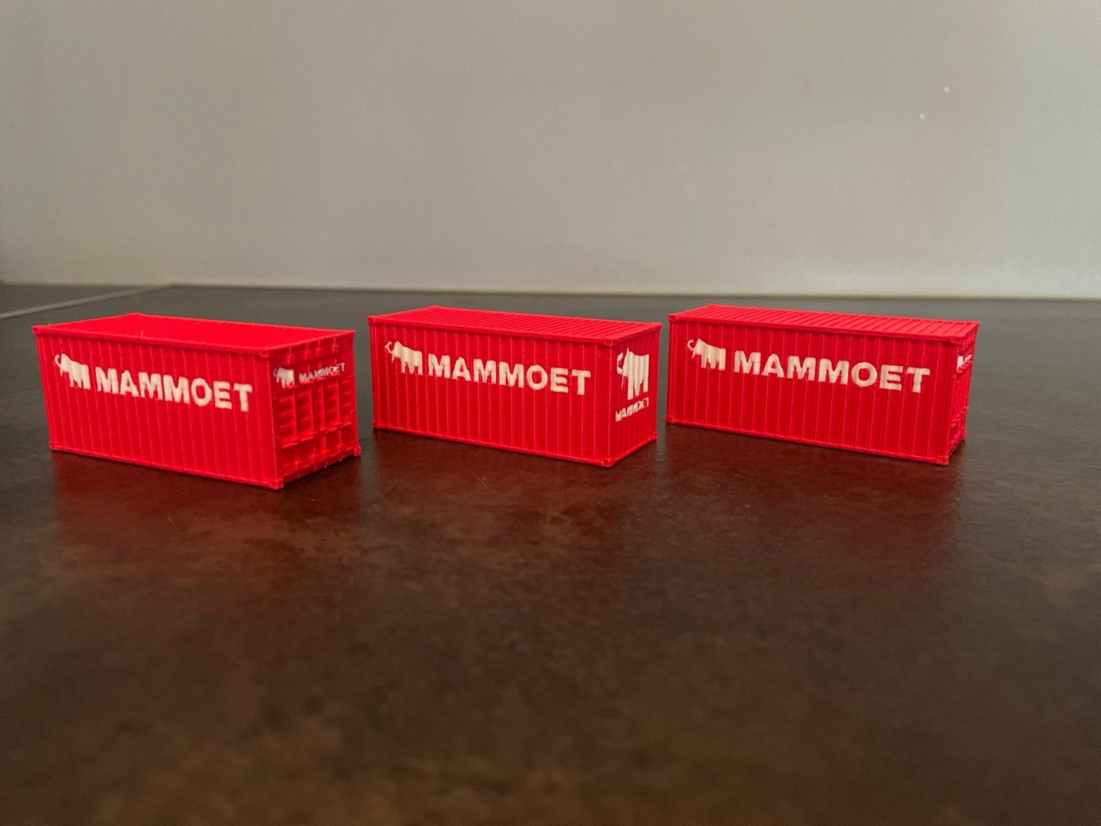 3x Mammoet 20ft containers schaal 1:87 HO, Overige merken, Gelijkstroom of Wisselstroom, Overige typen, Nieuw