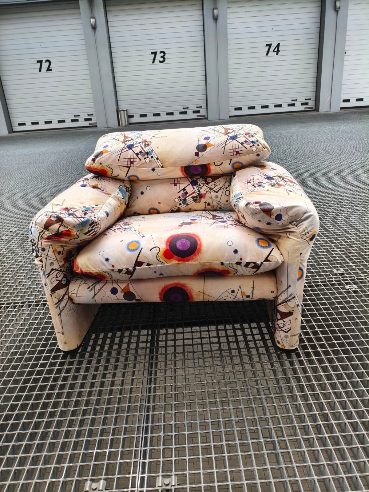 Cassina Maralunga fauteuil in Wolff Blitz velvet stof, 75 tot 100 cm, Ophalen of Verzenden, Zo goed als nieuw, 75 tot 100 cm
