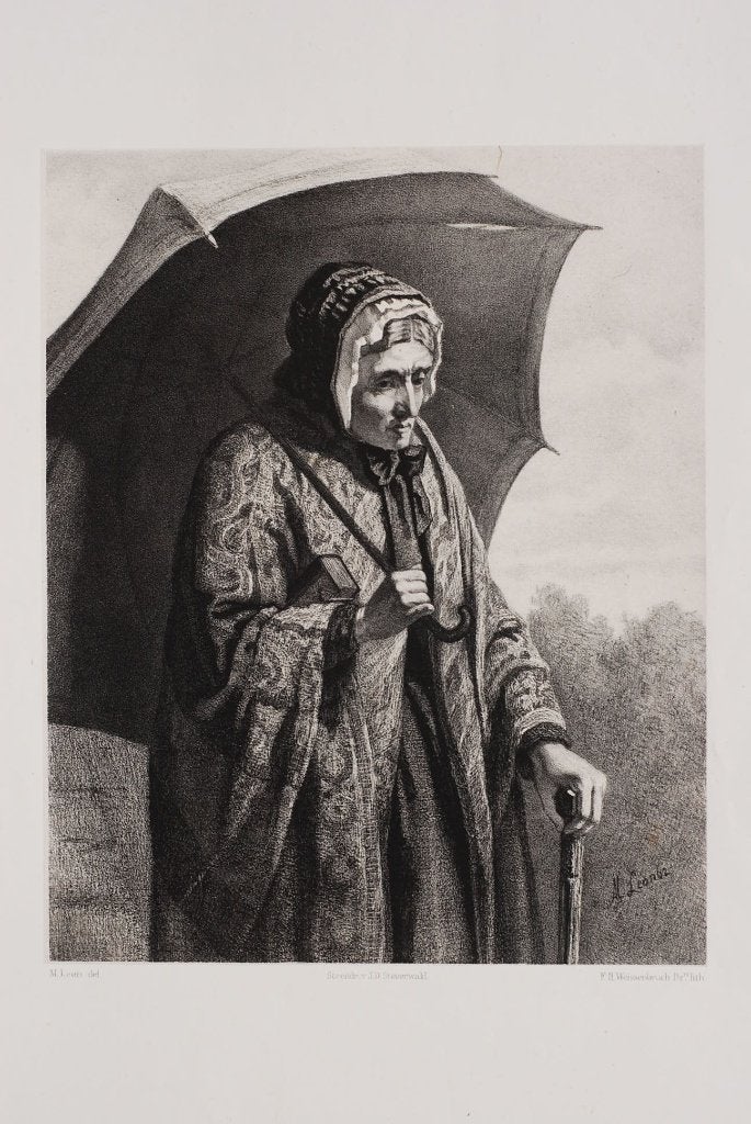Litho van M. Leon, gedrukt door J.D. Steuerwald 19e eeuw, Origineel, Ophalen of Verzenden, Portret en Figuren, Lithografie