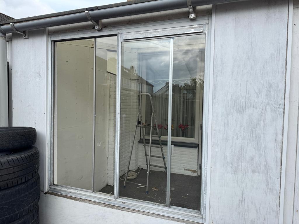 schuifraam aluminium, Tuin en Terras, Overkappingen, Ophalen, Gebruikt, Veranda