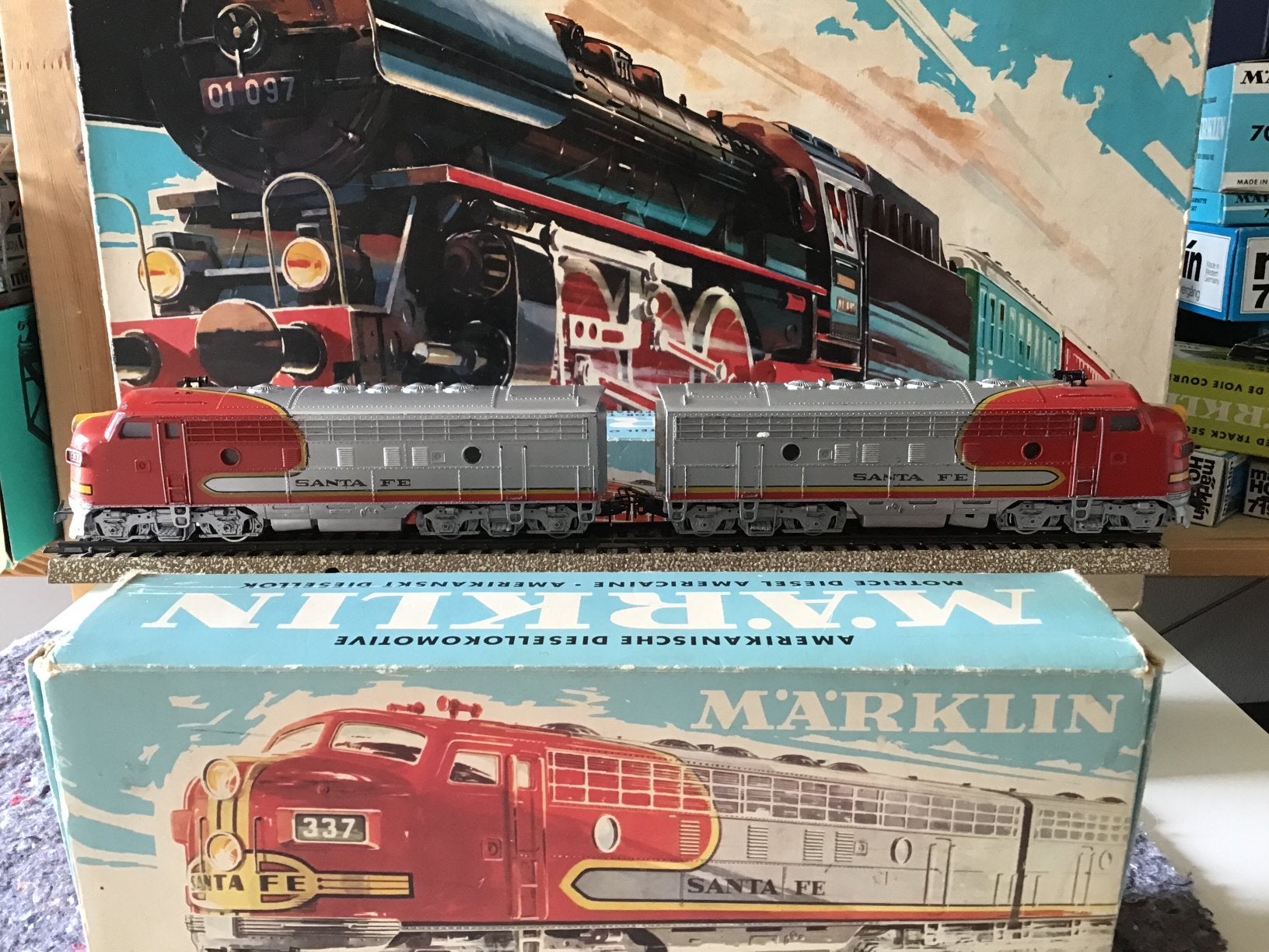 Marklin 3060 4060 santa fe. Analoog gebruikt, Wisselstroom, Gebruikt, Locomotief, Ophalen of Verzenden