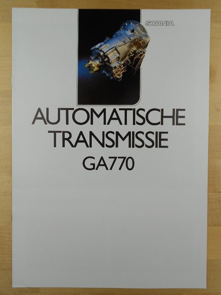 Scania GA770 Automaat Versnellingsbak Brochure 1989, Verzenden, Zo goed als nieuw, Overige merken, Scania