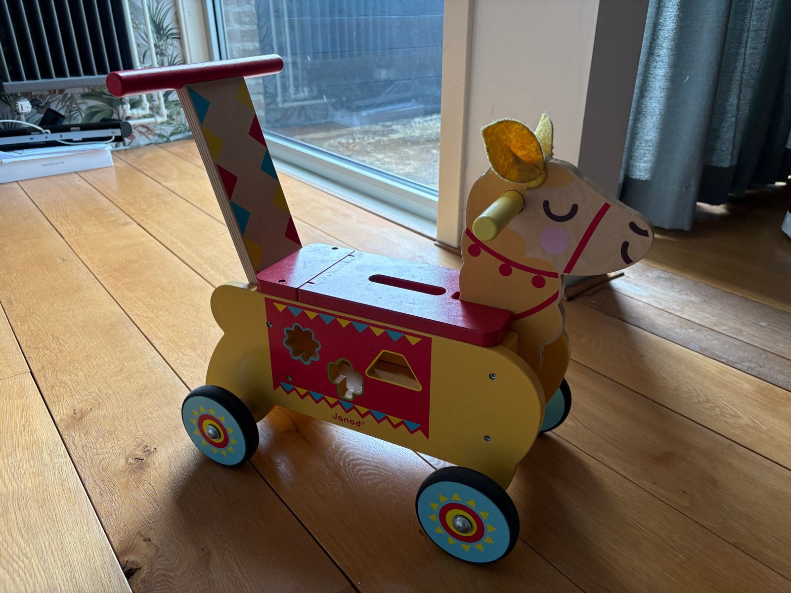 Janod Houten Loopwagen Lama, Kinderen en Baby's, Ophalen, Gebruikt, Loopvoertuig