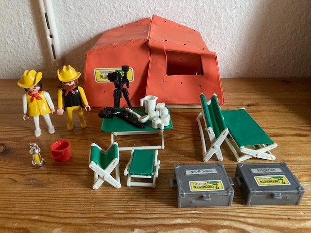 Playmobil vintage safaritent 3413 jaren 80 oud, Gebruikt, Gebouw, Complete set, Ophalen of Verzenden