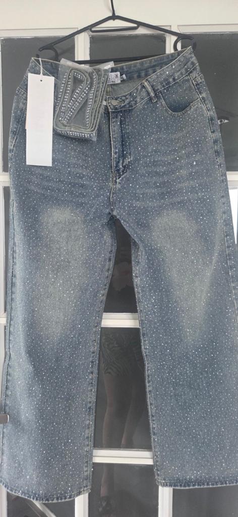Nieuw glitter broek maat 40/42, Ophalen of Verzenden, Nieuw, Blauw, W30 - W32 (confectie 38/40)