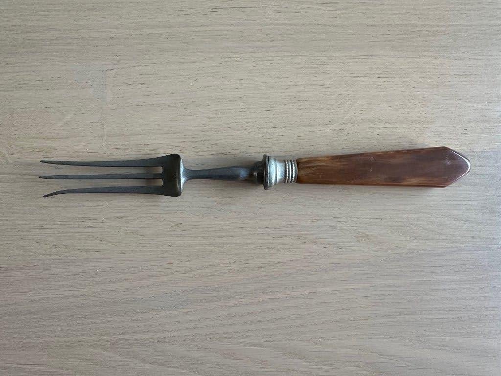 Vleesvork tin met bakeliet, Antiek en Kunst, Ophalen